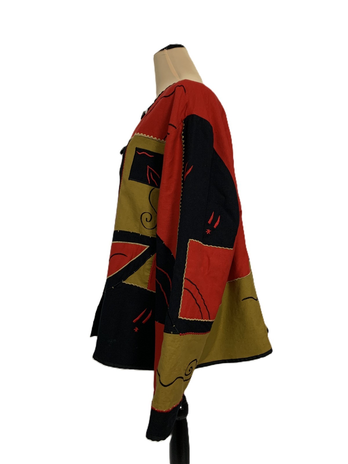 Artisan Patchwork Jacket l-XL Abstract Embroidere… - image 2