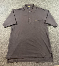 Coach Polo Shirt Mens L Black Made in USA Cotton Pocket