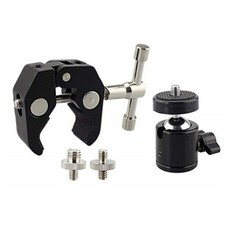 360  Super Clamp Mount Mini Ball Head 1/4"-20 For DSLR Camera Tripod Monitor G