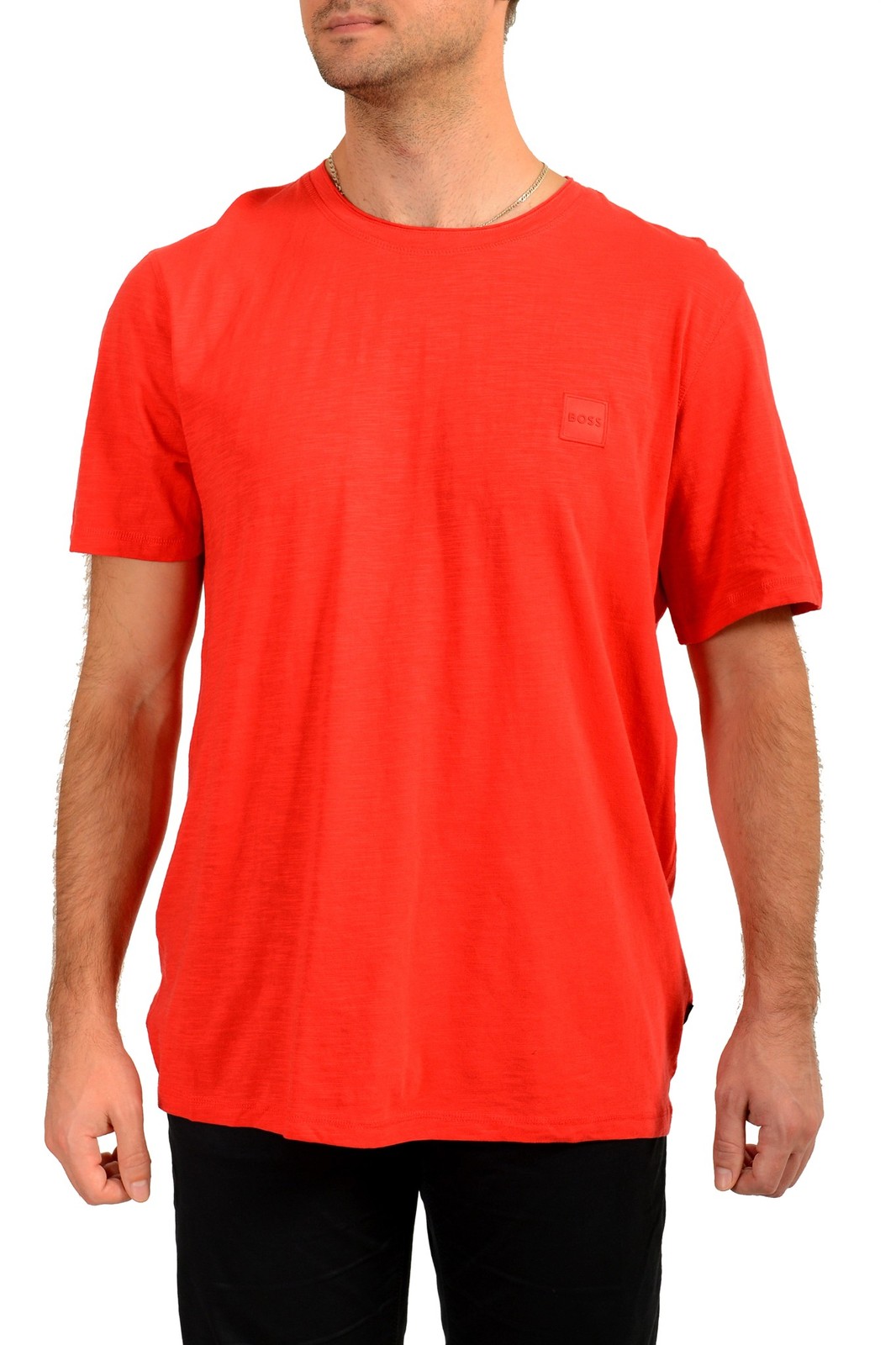 Мужская футболка с вышивкой логотипа Hugo Boss Tegood красного цвета с коротким рукавом US XL IT 54 10190₽