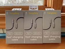 NEW 3pk of 3' USB-C to USB-C FAST CHARGING soft-touch Cable - heyday Gray