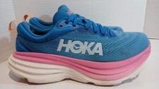 Women's Size 8.5 B Hoka Bondi 8 Running Shoes Blue Pink 1127952 See Pics/desc 