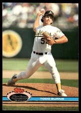 Todd Burns 1991 Stadium Club #207 Athletics MLB READ FREE SHIPPING AutographDen