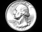 1955-D "90% Silver" Washington Quarter ***Gem (BU) Very Low 3.2 Million Mintage