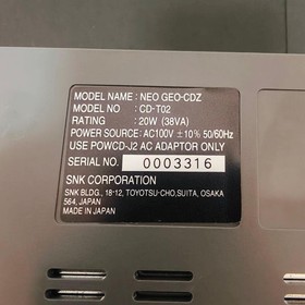 SNK NEO GEO NeoGeo CDZ CD-Z CD-T02 Console Tested