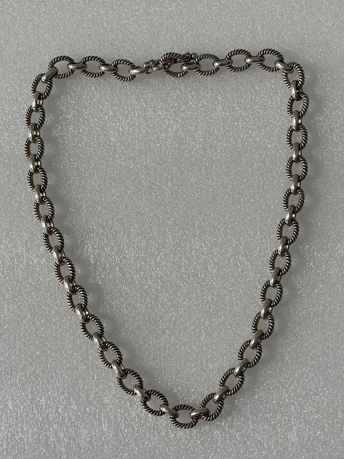 Solid Sterling Silver Toggle Necklace - image 3