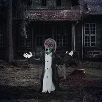 Homcom Halloween Dekoration Skelett Mit Rot Leuchtende Augen, Heul-GeräUsch