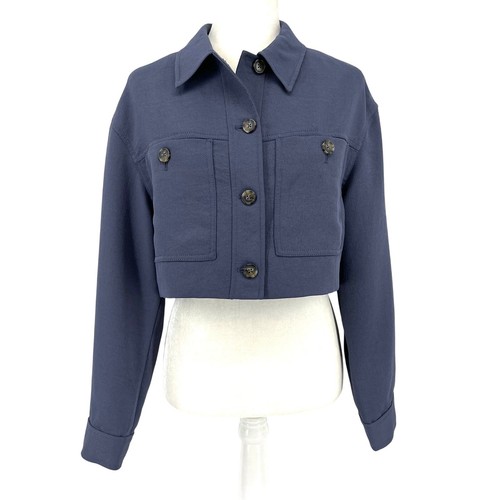 Aritzia Wilfred Little Cropped Jacket Purple Collared Polyester Women's M