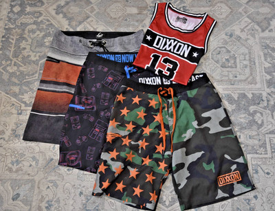 Dixxon Board Shorts Trunks Size 32 Lost Shorts 33 Mens Basketball Jersey M Lot