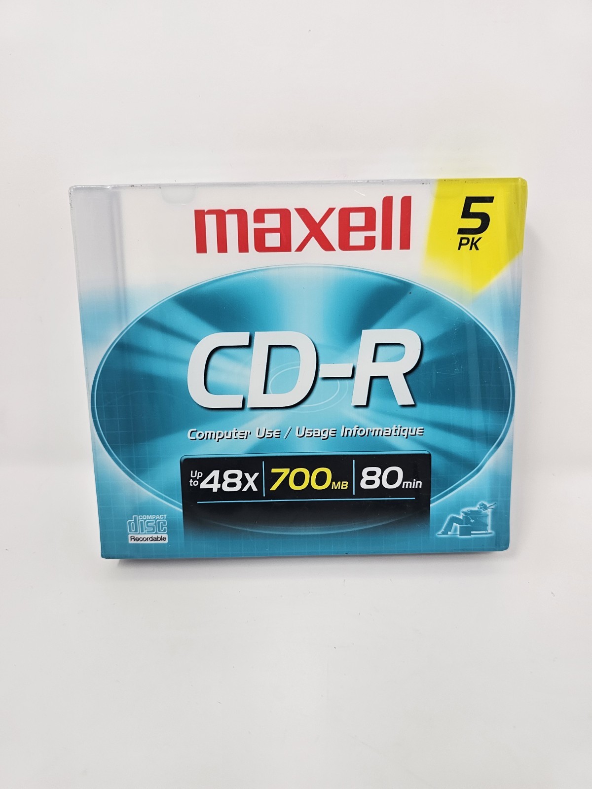 Maxell CD-R 80 Min 700 mb 48x Computer Use Recordable CDs 5 pack in Jewel Cases