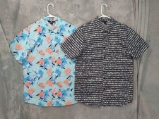 Volcom Shirt Mens XL Hawaiian Button Up Short Sleeve Cotton Skate Surf Lot of 2