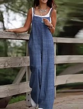 Damen Jumpsuit Overall Sommer Weit Locker Casual S-XXL