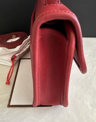 COACH VINTAGE RED GEOMETRIC CLUTCH TOP HANDLE XBODY 9044 USA EUC