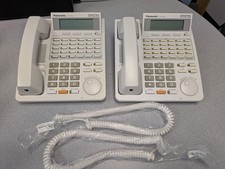 2 Panasonic KX-T7433 24-Button Digital Speakerphone LCD WHITE- Refurbished