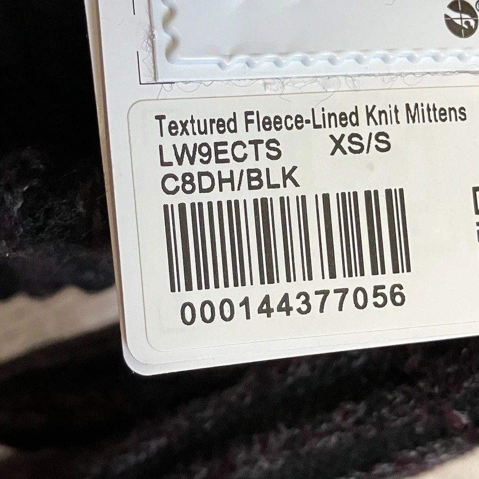 Mitones de punto forrados de lana texturizados Lululemon negros para mujer talla XS/S Foto 4 de 4