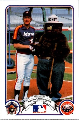 1987 Smokey Bear's Fire Prevention Team National League 4x6 #5 Mike Scott