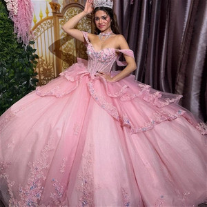 pink sweet sixteen dresses 16 long Cross Back Light Pink Sweet Sixteen Dress