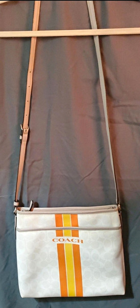Coach Varsity Stripe File Crossbody Messenger #38402 Bag
