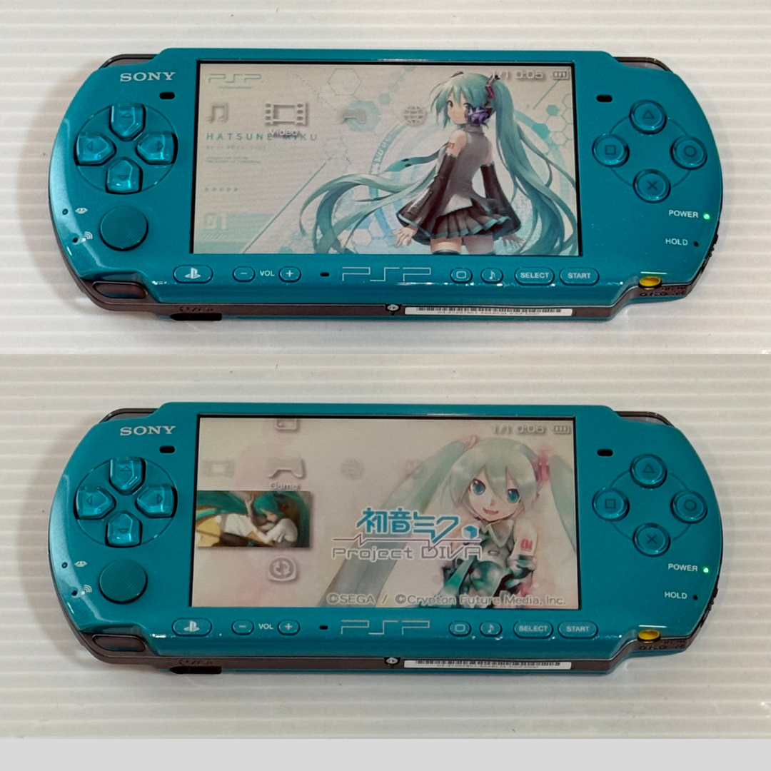 Sony PSP-3000 Console Miku Hatsune DIVA 2nd Limited w/Pouch, etc