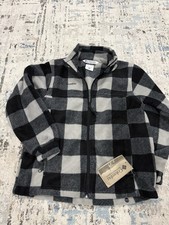 New Columbia Unisex Kids Fleece Full Zip Jacket Gray Size 10/12 Outdoor Pockets