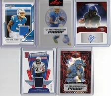 Los Angeles Chargers 10 card lot 1/1 auto jersey serial Justin Herbert LT Keenan