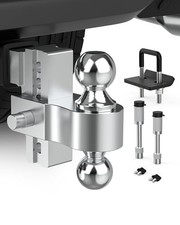  Aluminum Adjustable Trailer Ball Hitch Fits 2 inch Receiver 4 4 Inch Silver