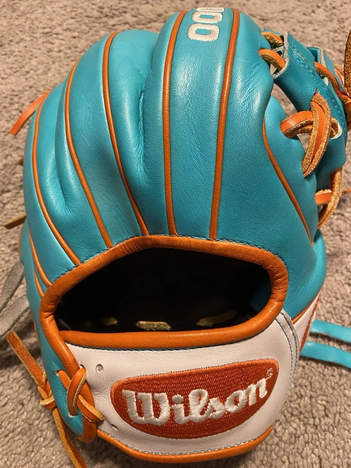 Guante de béisbol Wilson A2000 1786 11,5 pulgadas derecho nunca jugado, color personalizado Foto 3 de 4