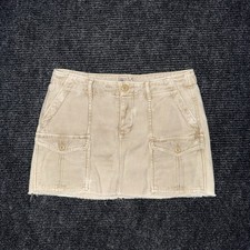 American Eagle Low Rise Micro Mini Skirt Sz 0 Khaki Cargo Military Y2K Utility