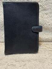 Vintage Mundi 6 Ring 5" x 7" Organizer Planner Black Faux Leather Rolodex Pages