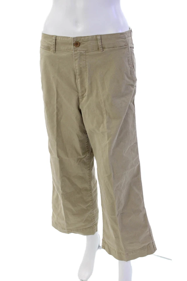 Polo Ralph Lauren Mujer Algodón Bolsillo Pierna Ancha Capris Beige Talla 6 Foto 2 de 4