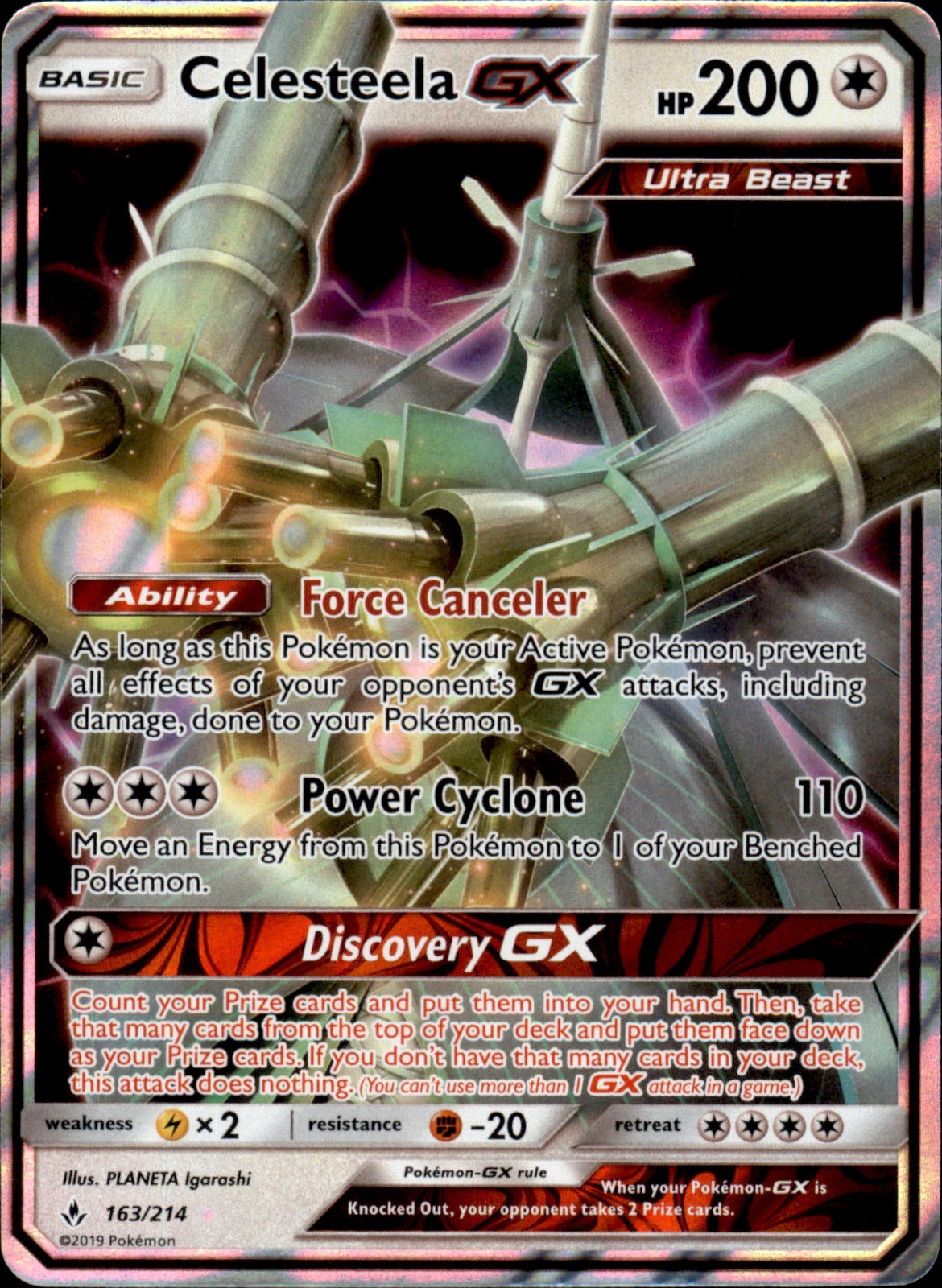 Celesteela GX 163/214 Holo - Pokemon SM - Unbroken Bonds - LP