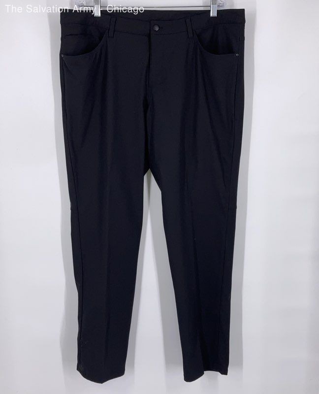 Lululemon Mens Black Flat-Front Pockets Straight Leg Chino Pants Size 40