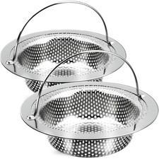 2 Pack Kitchen Sink Drain Strainer Stainless Steel Food Catcher 4.5 Inch