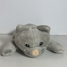 Melissa  Doug Plush Kitty Cat Kitten Gray White Laying Down Sewn Eyes 9"
