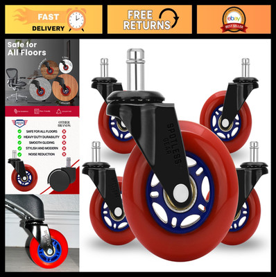 3-Inch Rollerblade Office Chair Wheels - Heavy Duty Rubber Casters for Smooth, Q