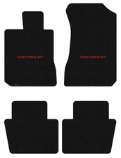 Lloyd Luxe Front & Rear Carpet Mats for '75-77 Chevy Monza w/Chevy Red on Black