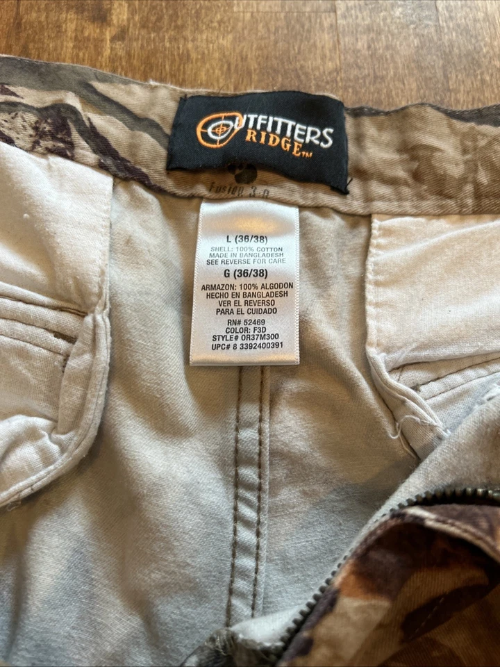 Outfitters Ridge Pants Mens Large 36/38 Camo Fusion 3D Outdoors Hunting - Image 4 of 4