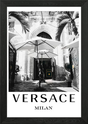 Versace Mailand Eingang gerahmtes Wandbild Poster Leinwanddruck Bild