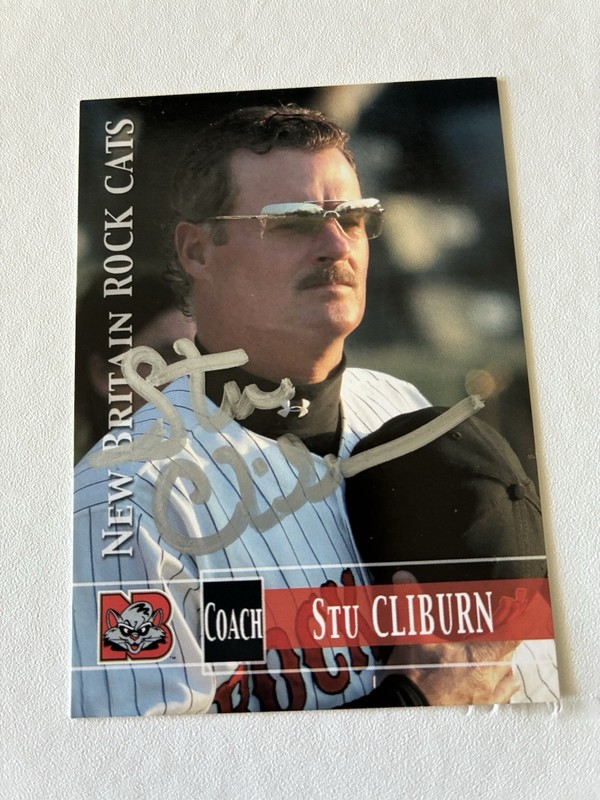 Stu Cliburn autographed New Britain Rock Cats minor-League Baseball Card