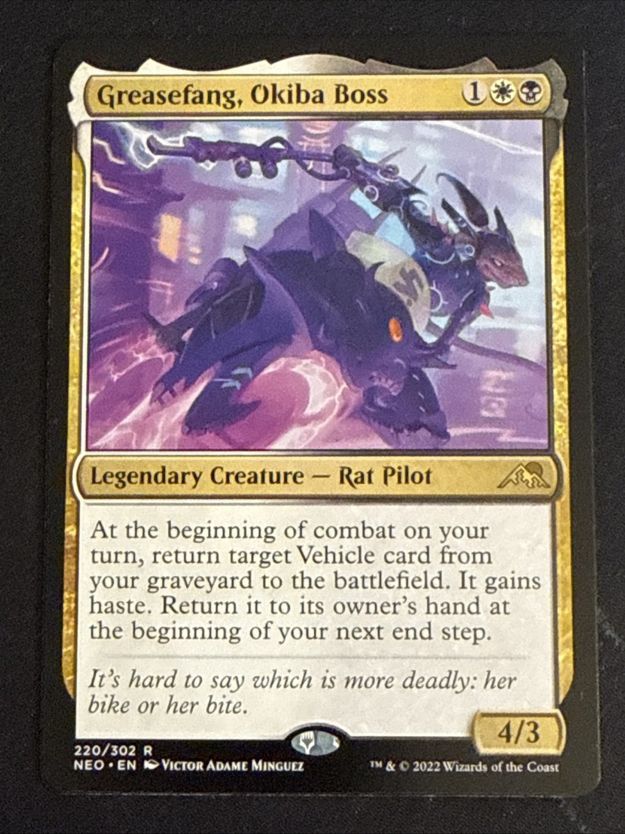 1x Greasefang, Okiba Boss (220) Kamigawa Neon Dynasty LP MTG Magic 1x Greasefang, Okiba Boss (220) Kamigawa Neon Dynasty LP MTG Magic