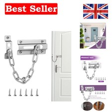 Durable Nickel-Plated Door Chain Lock - Easy Install Security for Front Doors