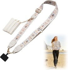 Cell Phone Lanyard Crossbody Adjustable Strap w/ Wristlet Clip Wallet