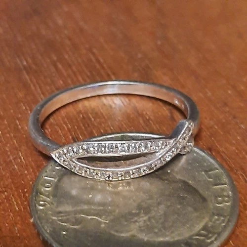 VTG Sterling .925 Silver Jesus Fish Ring Size 9 CZ Christian Ichthys Band Rare