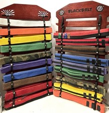 Martial Arts Belt Display Wall Rack Holder x2  for Karate Taekwondo w/ 19 Belts