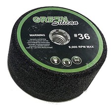 4" Green Silicon Carbide Grinding Stone -  Granite - Arbor 5/8" - 11 (Grit 36)