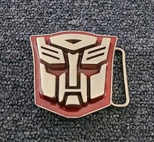 Transformers Belt Buckle Silver  Red Metal 2009 Autobot Emblem