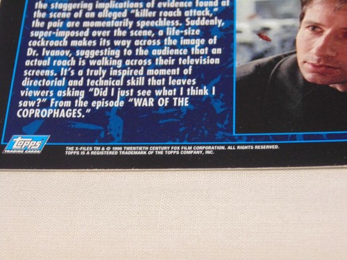 The X-Files Trading Cards Cockroach Crossing – Season 3 #56 TOPPS 1996 – Used - Picture 3 of 3