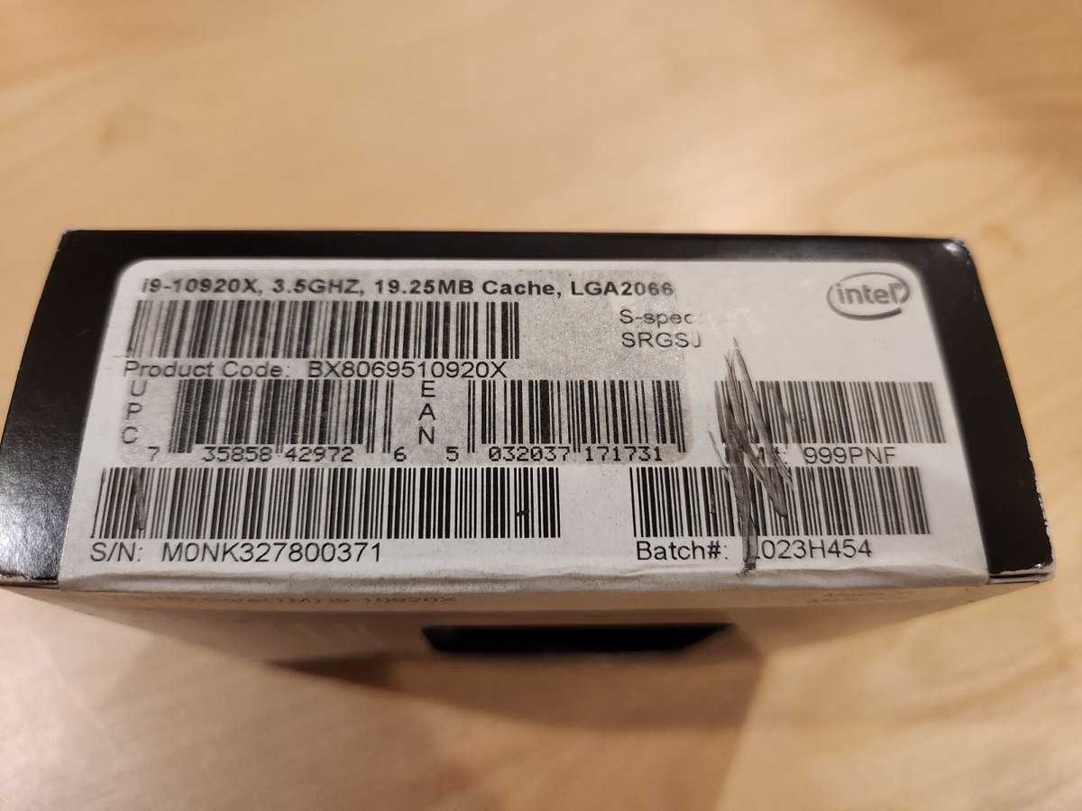Intel Core i9-10920X CPU 動作確認済み　SRGSJ Amazon.com: Intel Core i9-10920X Desktop Processor 12 Cores