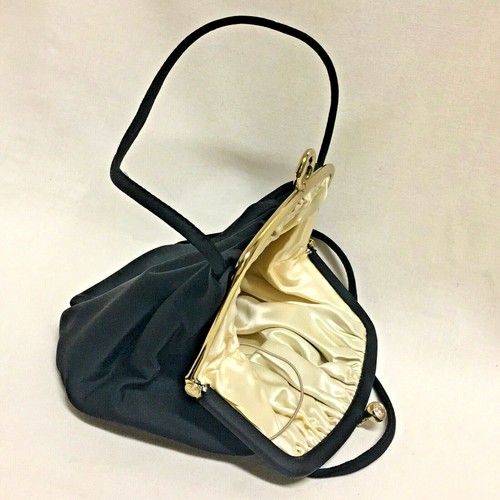 Black Cloth Vintage Handbag JR USA with Change Purse Julius Resnick Mid Century - Bild 9 von 12