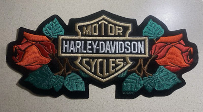 Harley Davidson Women's  Roses  & Bar & Shield  Embroidered  Patch / Emblem